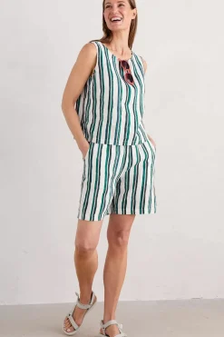 Aviso Printed Linen Shorts