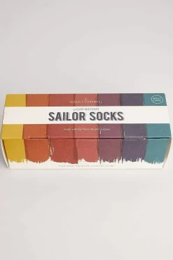 Box Of 7 Women's Lightweight Sailor Socks