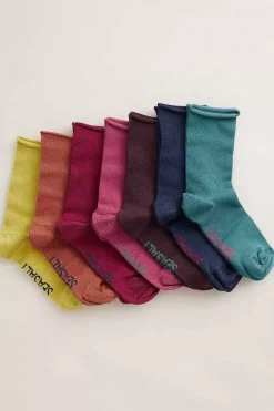 Box Of 7 Women's Lightweight Sailor Socks