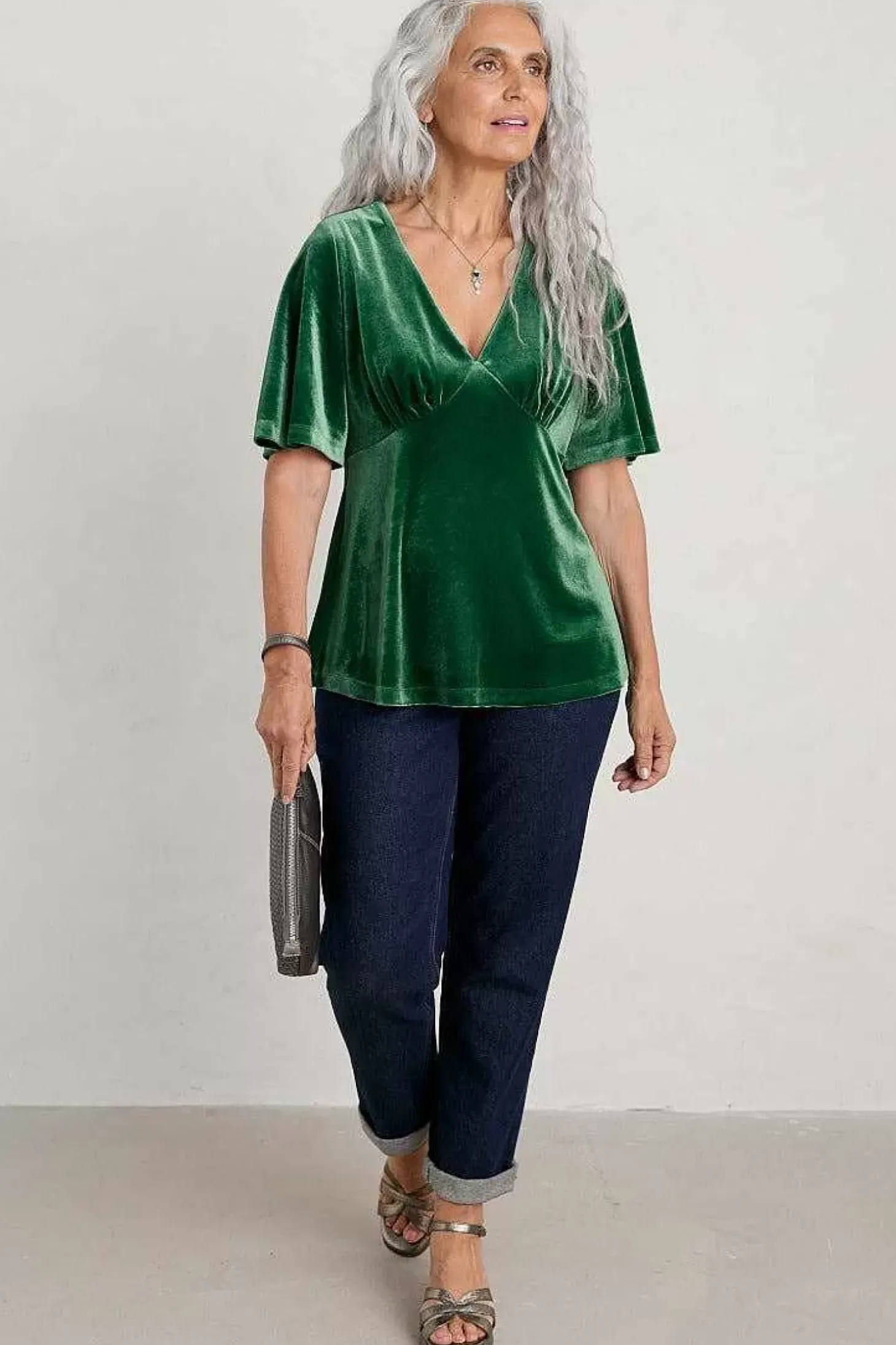 Capsule V-Neck Velvet Top