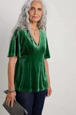 Capsule V-Neck Velvet Top