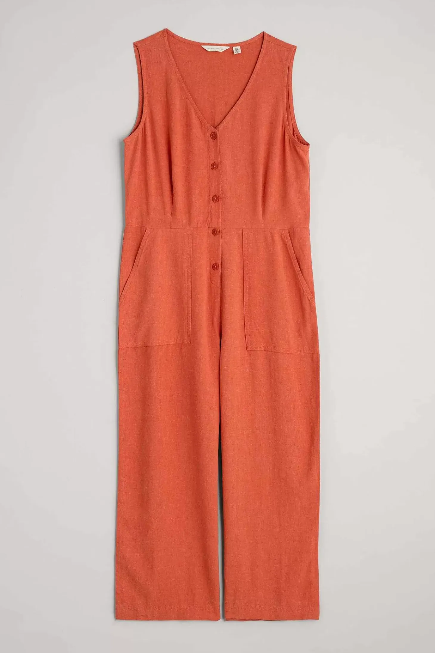 Carthew V Neck Linen Blend Jumpsuit