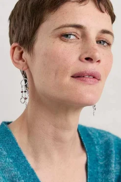 Chy Silver Tone Charm Earrings