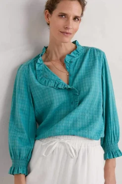 Feather Star Checked Top