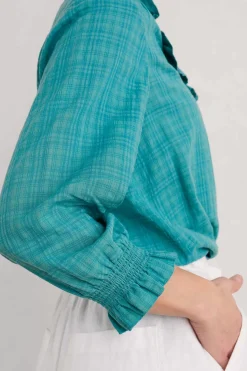 Feather Star Checked Top