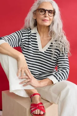 Gwynver Lightweight V-Neck Collared Jumper