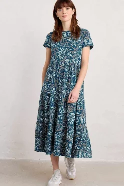 Line Strokes Short Sleeve Dress (Gots)