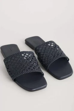 Lost Cove Flat Leather Mule Sandals