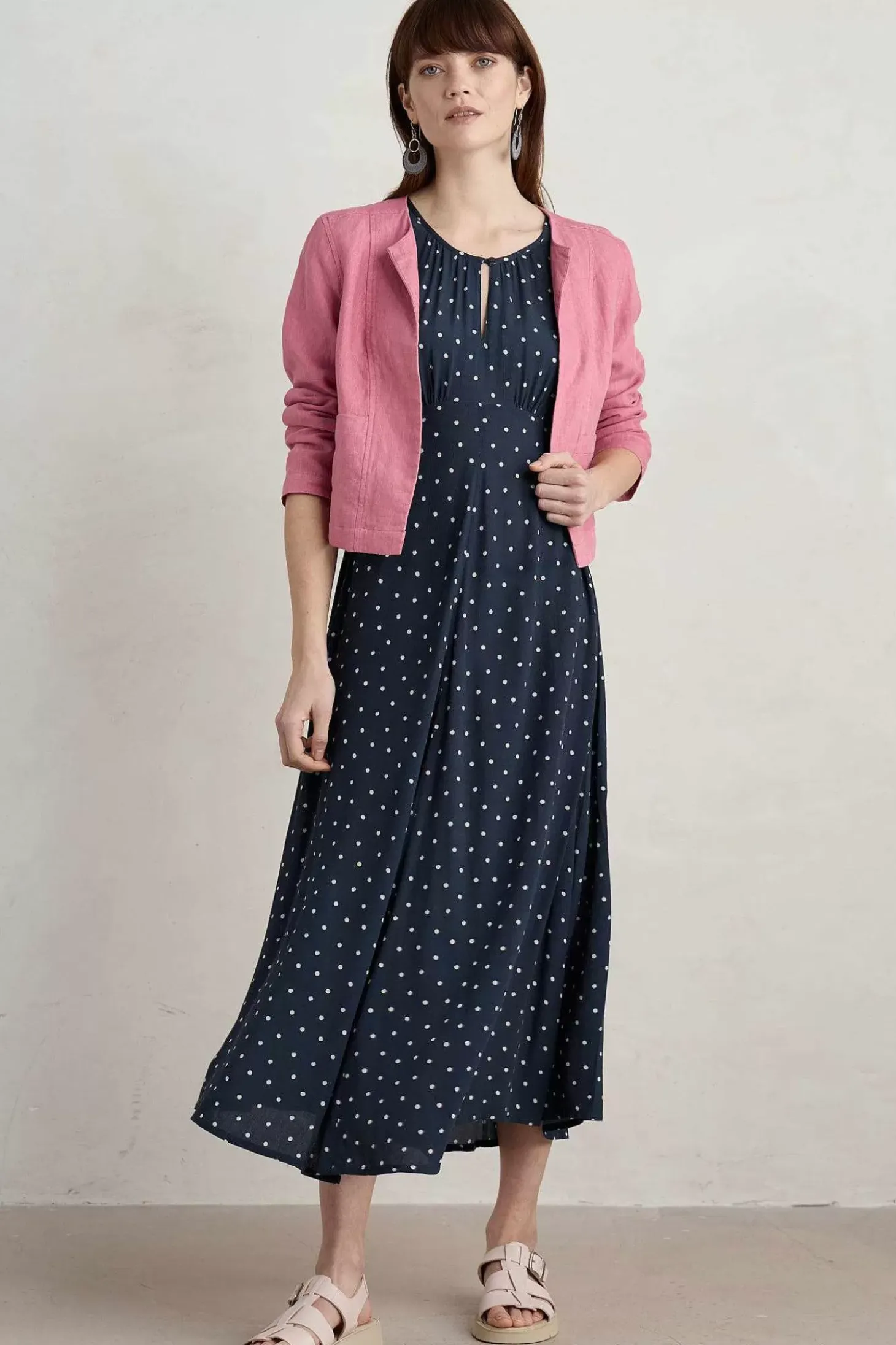 Marsh Violet Short Sleeve Empire Line Dress