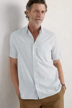 Men's Blue Heron Seersucker Short Sleeve Shirt