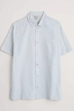 Men's Blue Heron Seersucker Short Sleeve Shirt