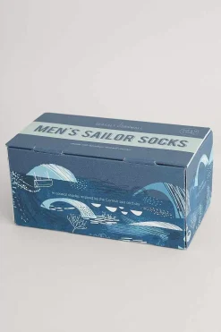 Men's Step Into The Blue Socks Box Of 4
