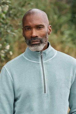 Men's Wood Moss Quarter Zip Sweatshirt