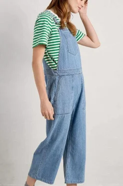 Porthallow Cove Wide Leg Denim Dungaree