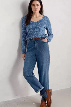 Rosehip Jersey V-Neck Top