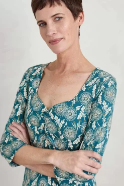 Secret Cove 3/4 Sleeve Midi Dress