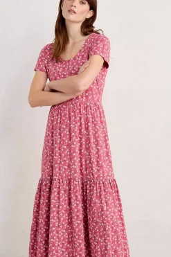 Tor View Short Sleeve Tiered Jersey Dress