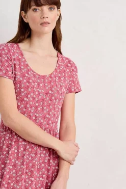 Tor View Short Sleeve Tiered Jersey Dress