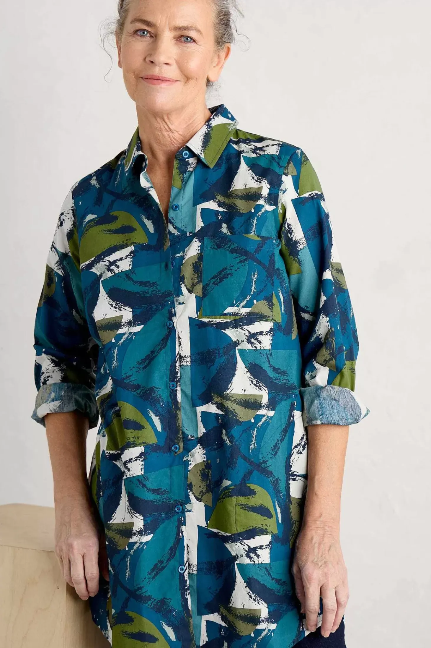 Waterworn Textured Longline Shirt (Gots)