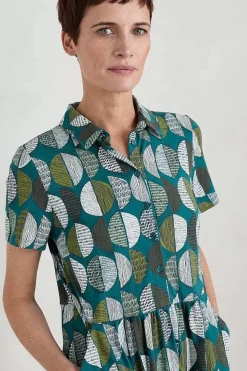 Wood Rush Short Sleeve Jersey Dress