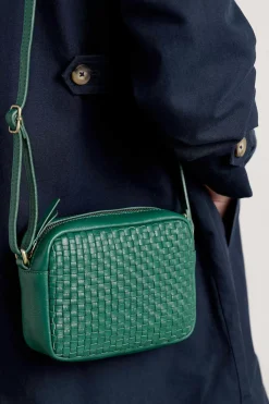 Woven Sea Fan Leather Cross-Body Bag